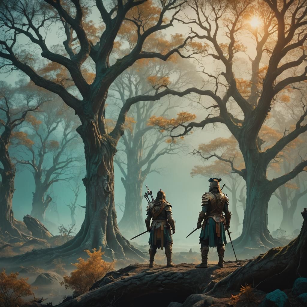 Mystical Warrior in a Fantasy Realm