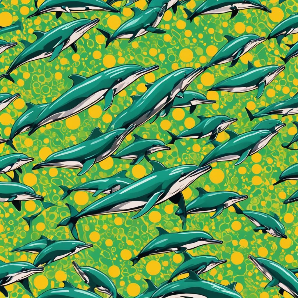 Dolphins in Pop Art Style