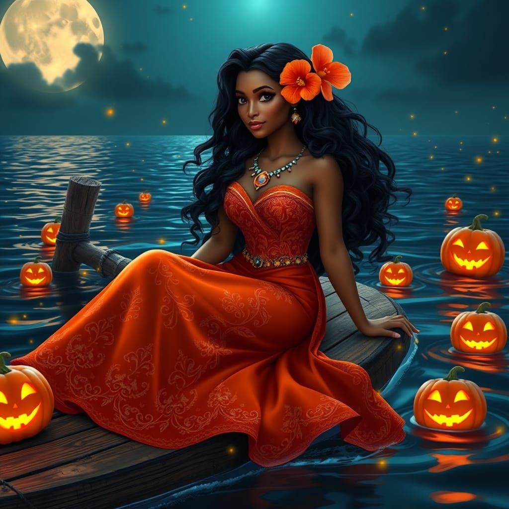 hyper realistic digital art image of a beautiful adult Moana...