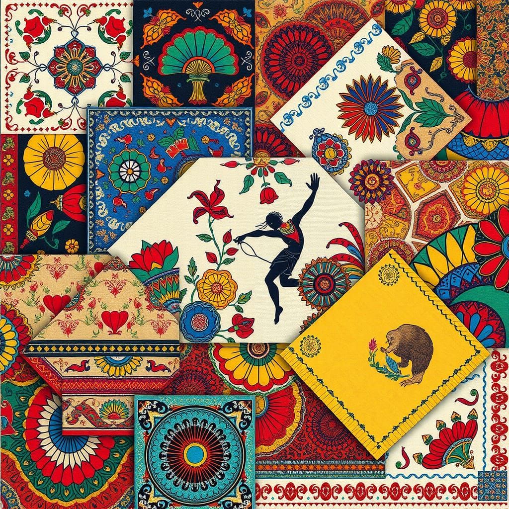 Global Napkin Mosaic: A Celebration of Cultural Art