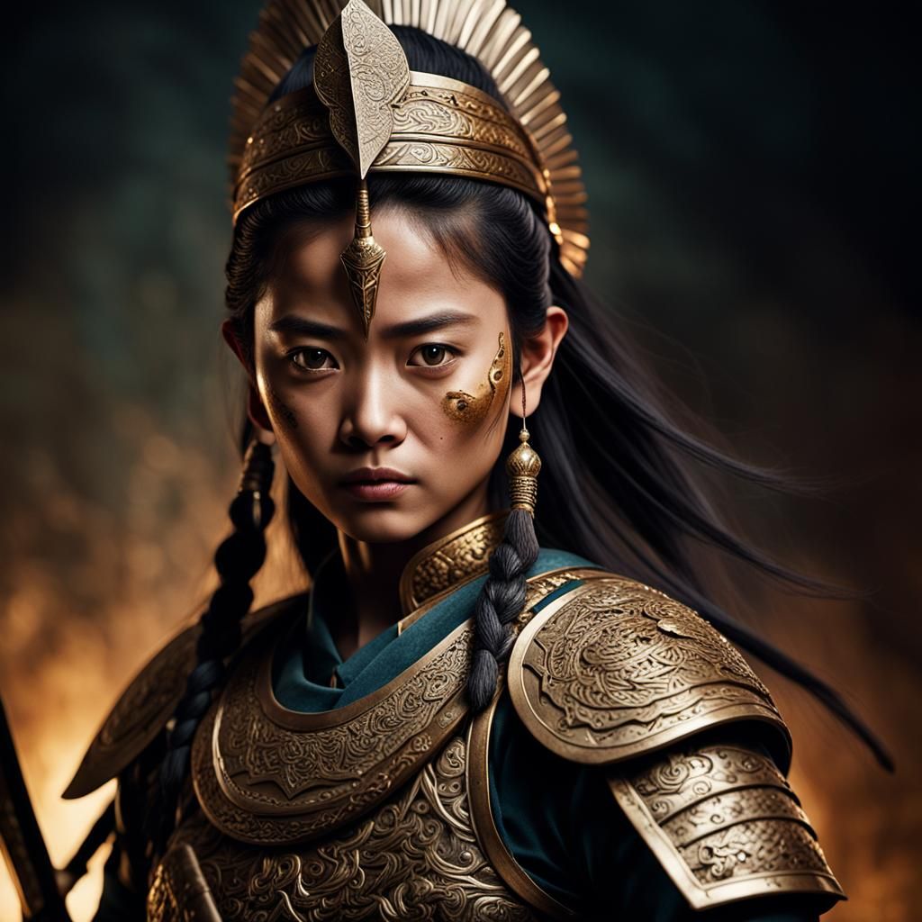 Dramatic Portrait of a Javanese Warrior with Dagger