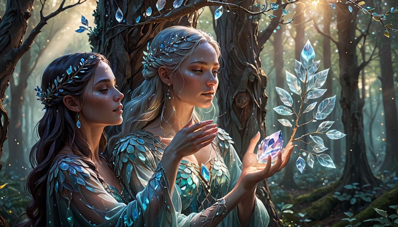 Crystal Grove Keeper in a Luminous Forest