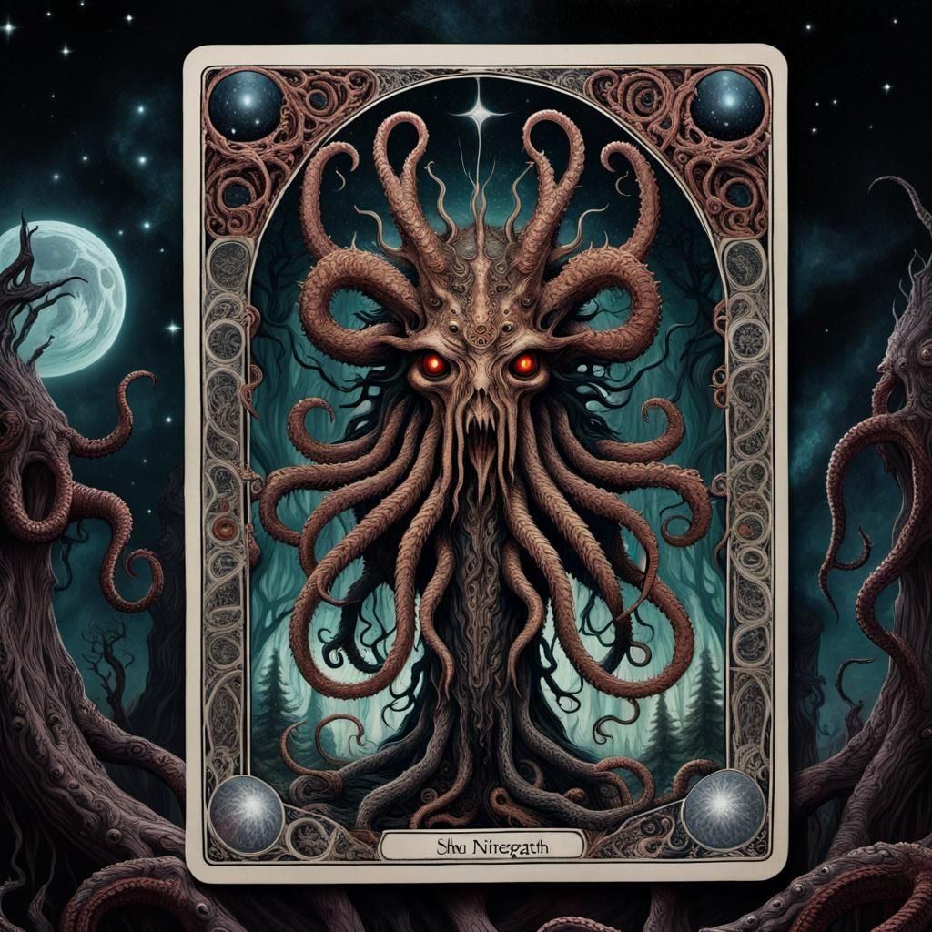 Shub-Niggurath Tarot Card: Cosmic Horror Art