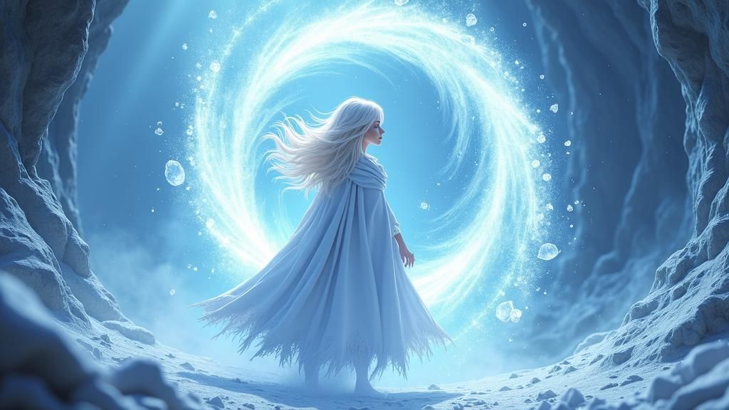 Icy White Devil in Anime Style