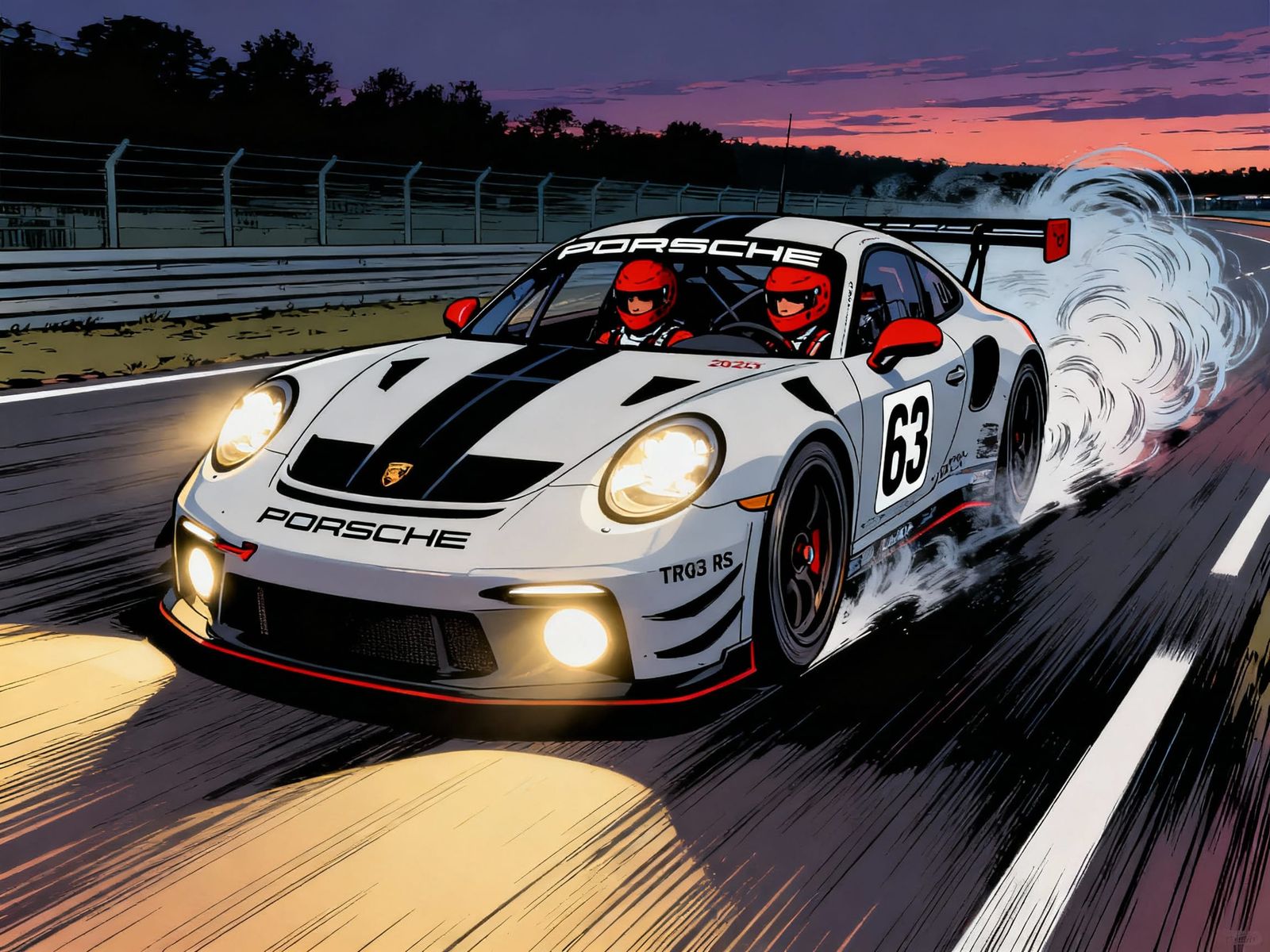 Porsche 911 GT3 RS Speeds Mulsanne Straight in 70s Style