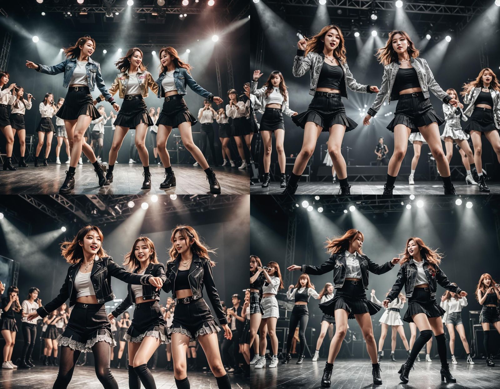 Dynamic K-Pop Duo on Stage in Concert