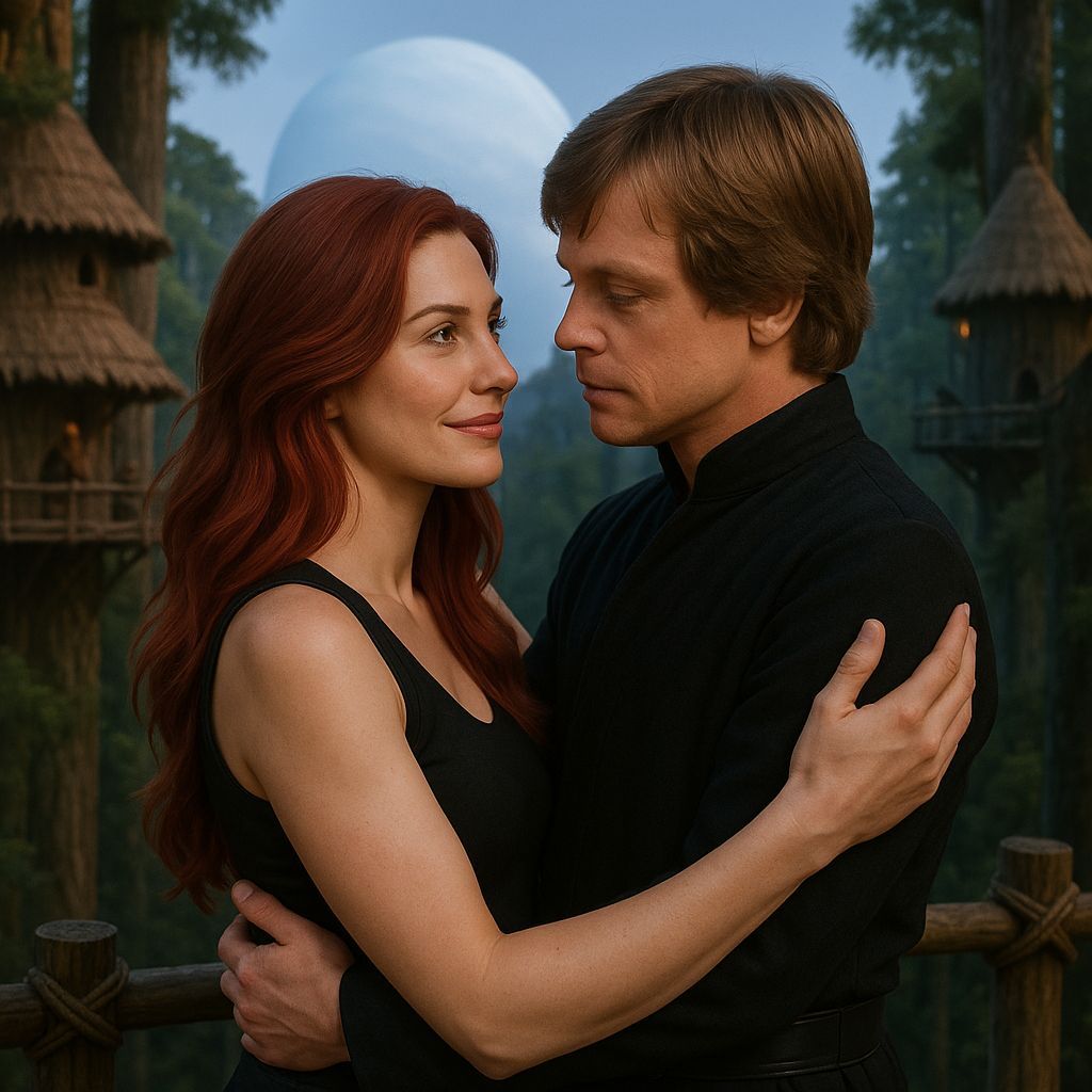 Romantic Embrace on Ewok Village Balcony