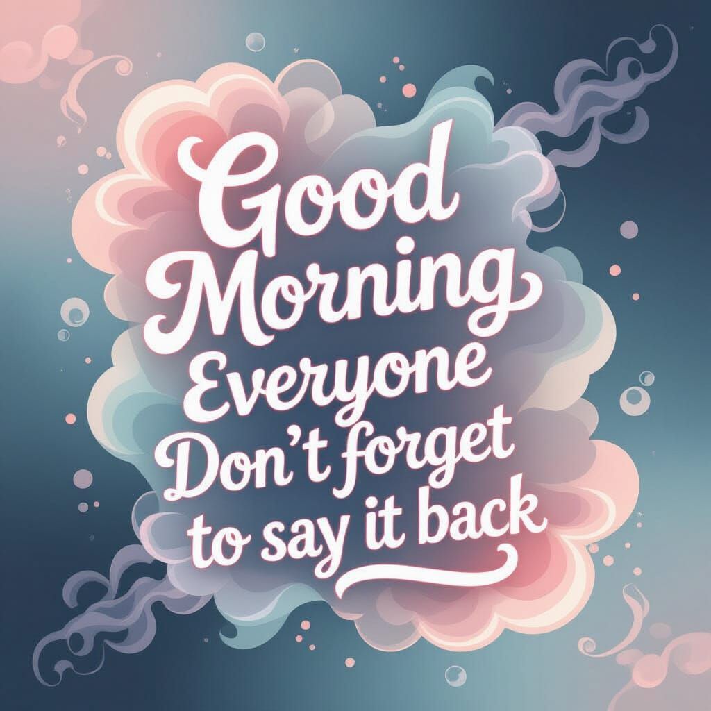 Whimsical Smoke Background with Cartoonish Good Morning Mess...
