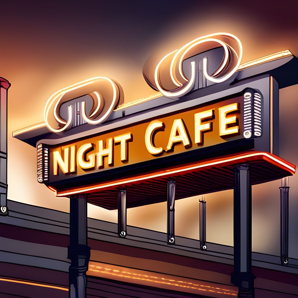 Ornate Billboard Sign for Night Cafe Studio