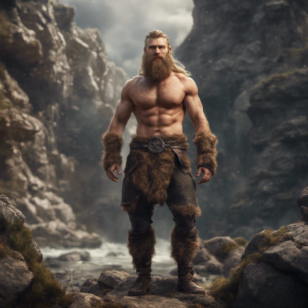 Viking in Lycra Pants: Detailed Matte Painting