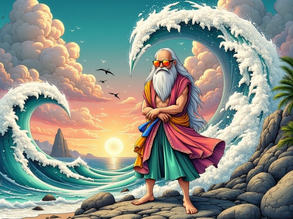 Martial Artist Master Roshi Unleashes Epic Kamehameha