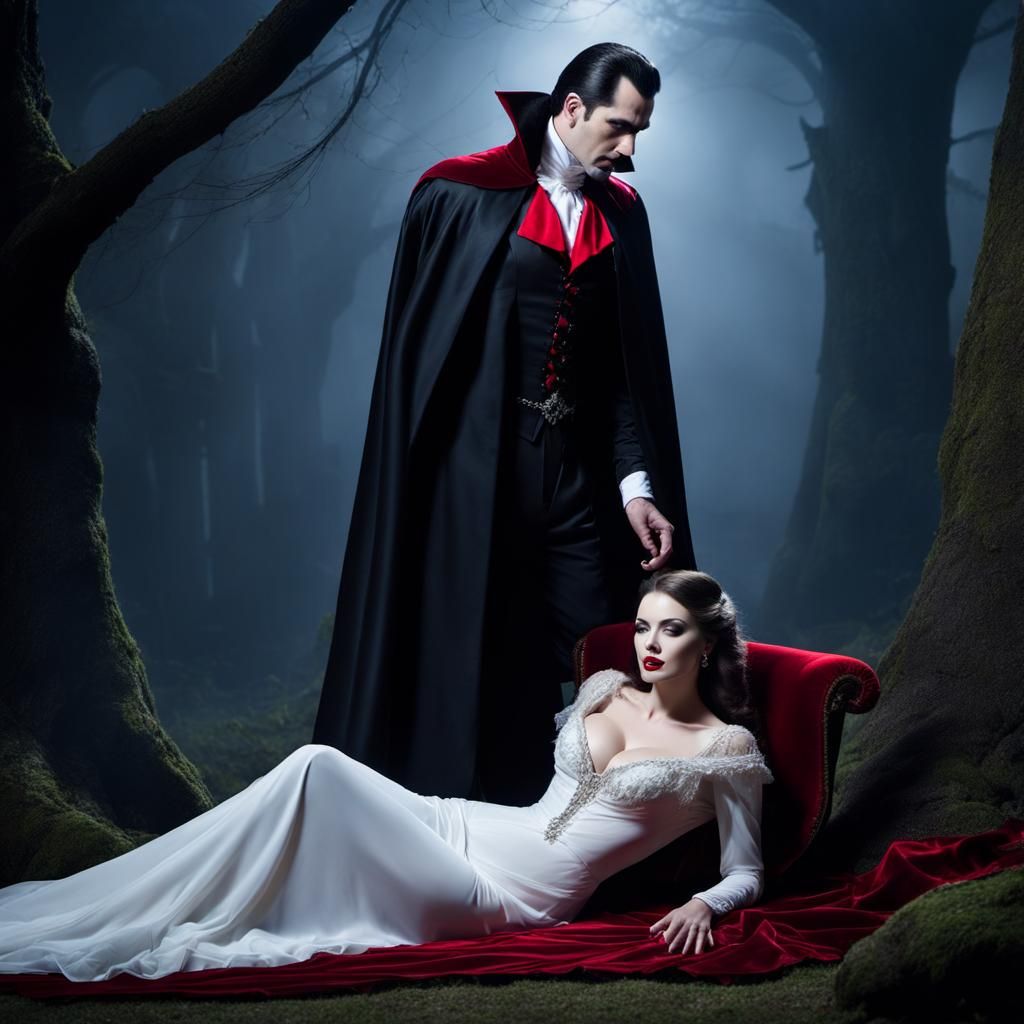 Dracula's Gothic Feast on a Maiden