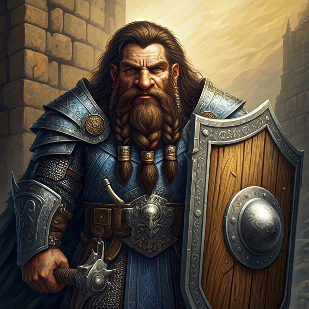 Dwarf Warrior Priest in Celtic Armor
