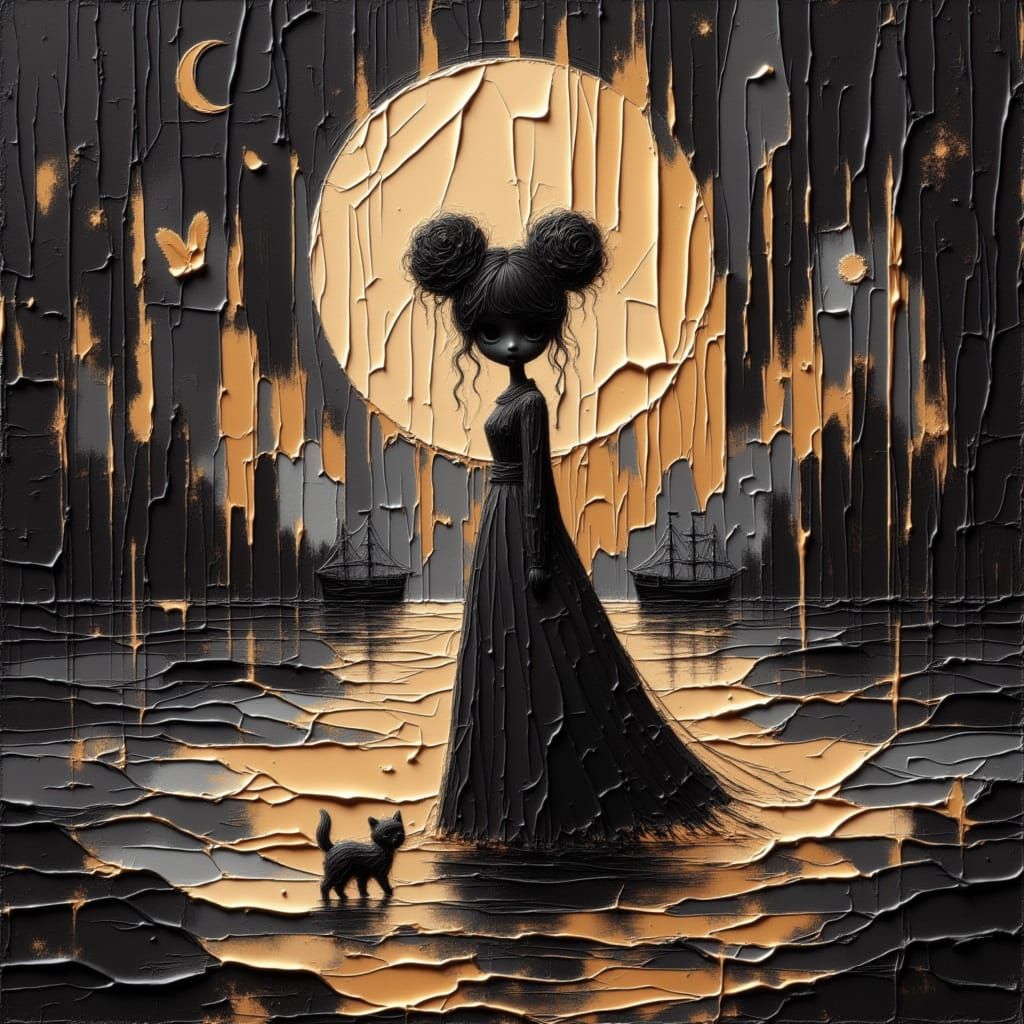 Ethereal Fire Fairy in Moonlit Forest