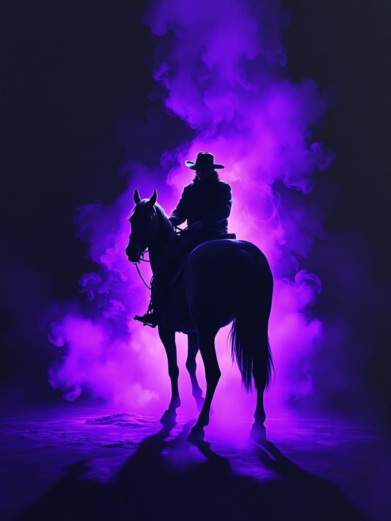 Dark Fantasy Cowboy in Ethereal Glow