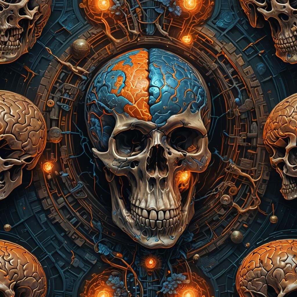 Mystical Brain Reveals Celestial Map in Fantasy Art