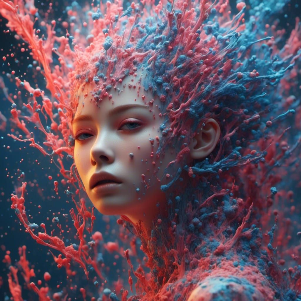 Abstract Pastel Portrait in Macrophotography Style