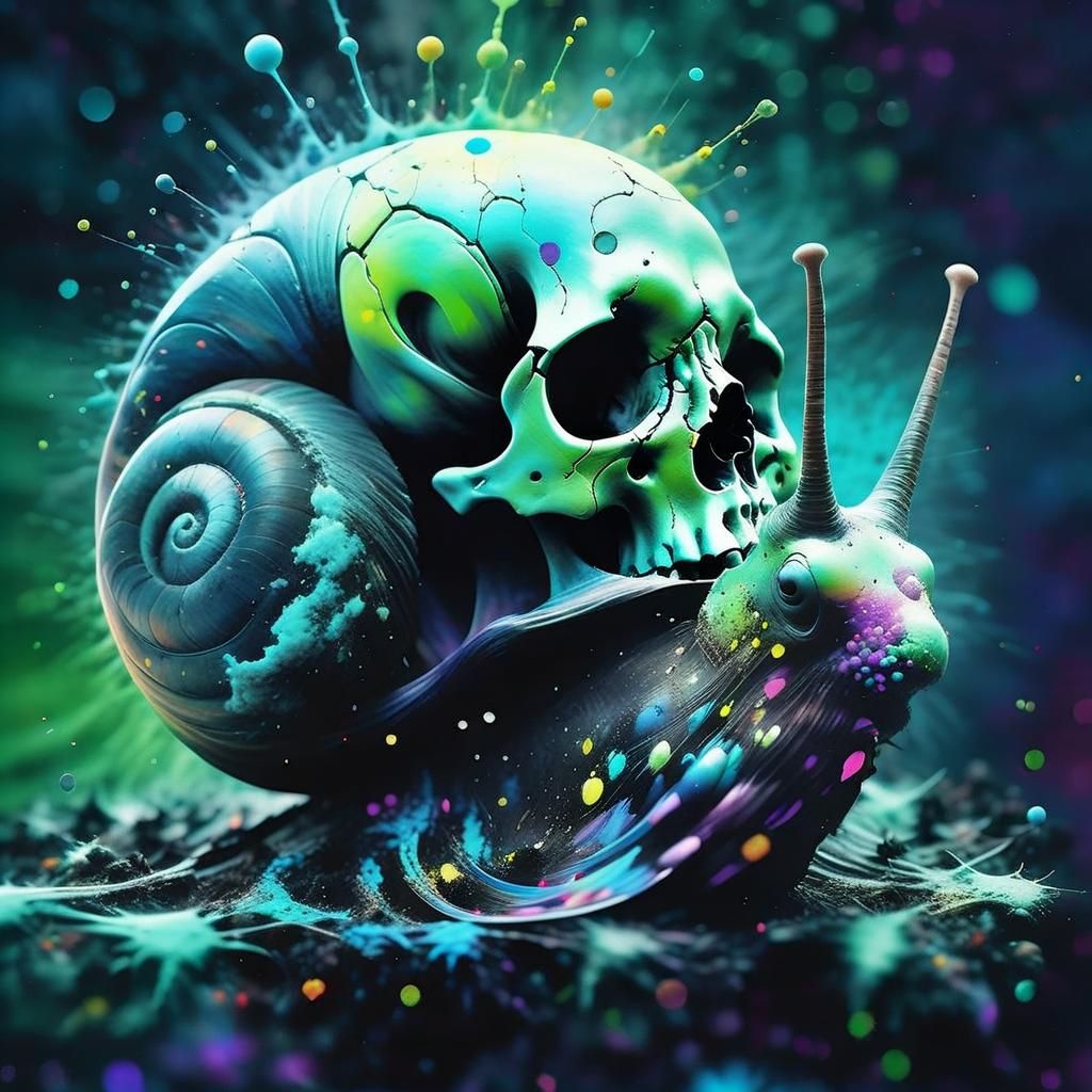 Splattered Snail Skull