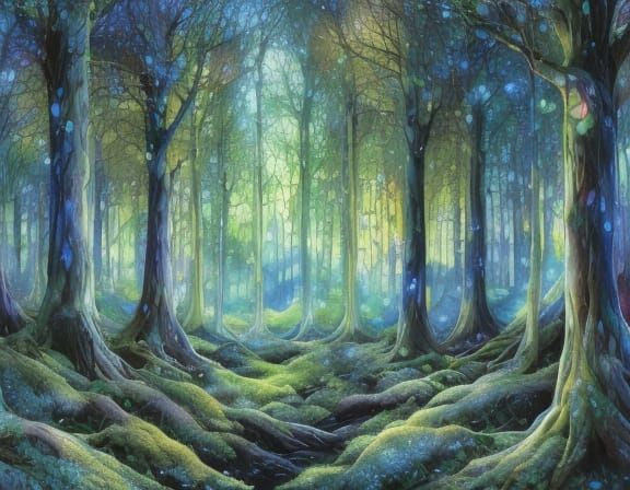 Colossal Porcelain Trees With Stained Glass Leaves