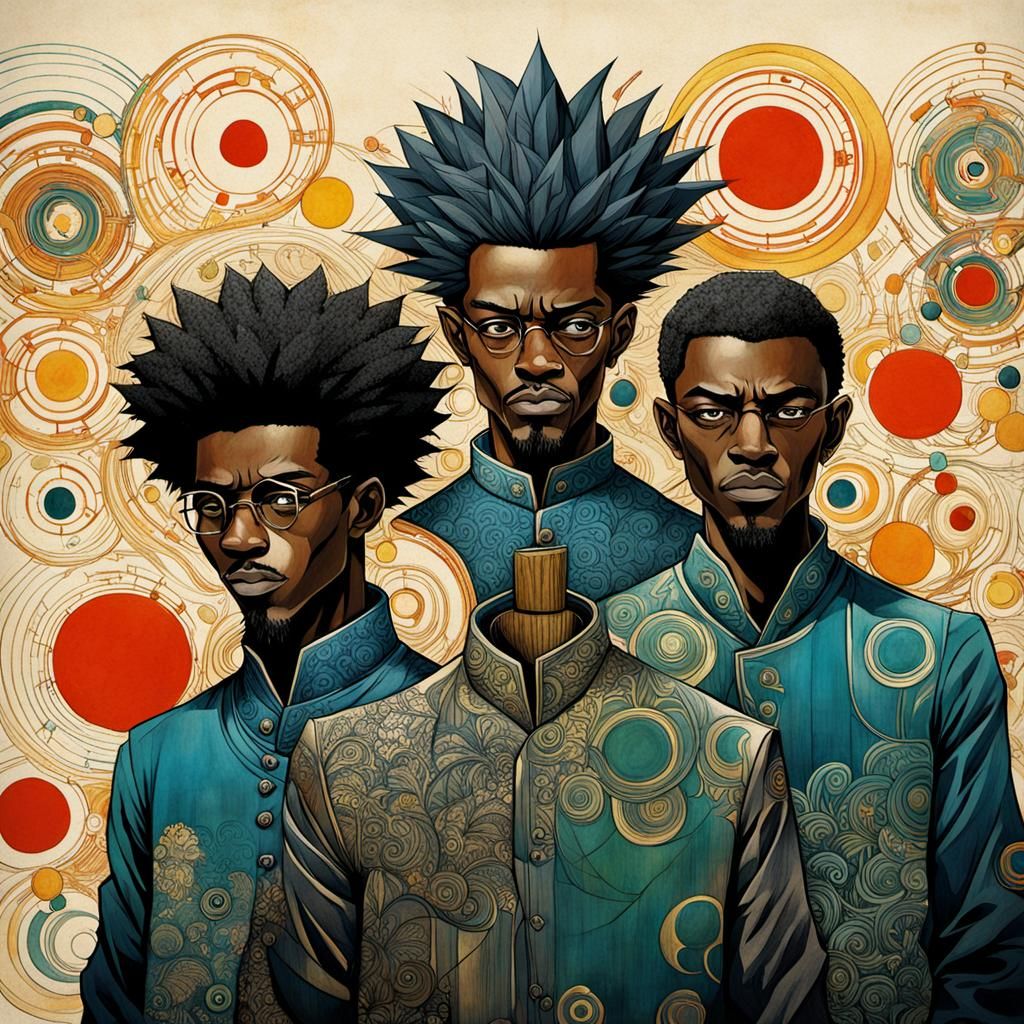 Brothers in Bauhaus Anime Style