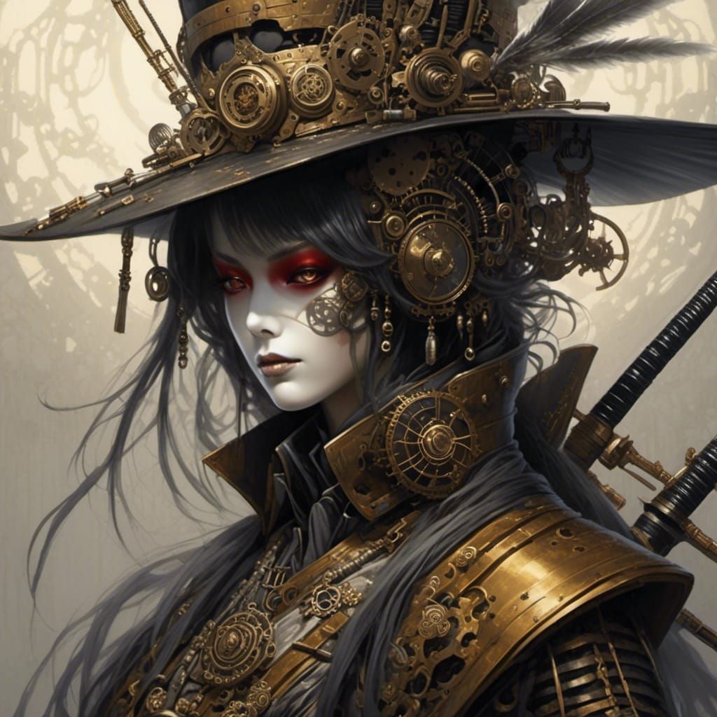Steampunk Samurai Ghost in Digital Art