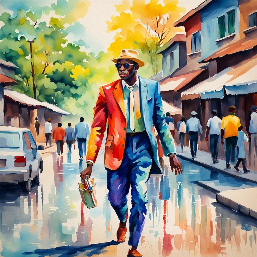 Congo Dandy Strutting: A Pop Art Illustration