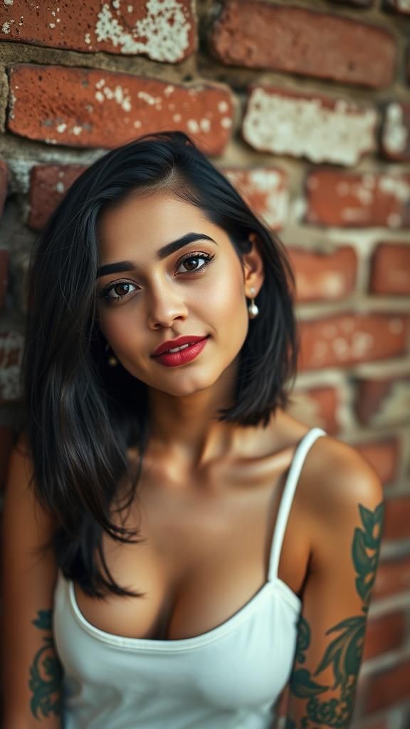 Tattooed Woman in Sundress: Portrait Photography