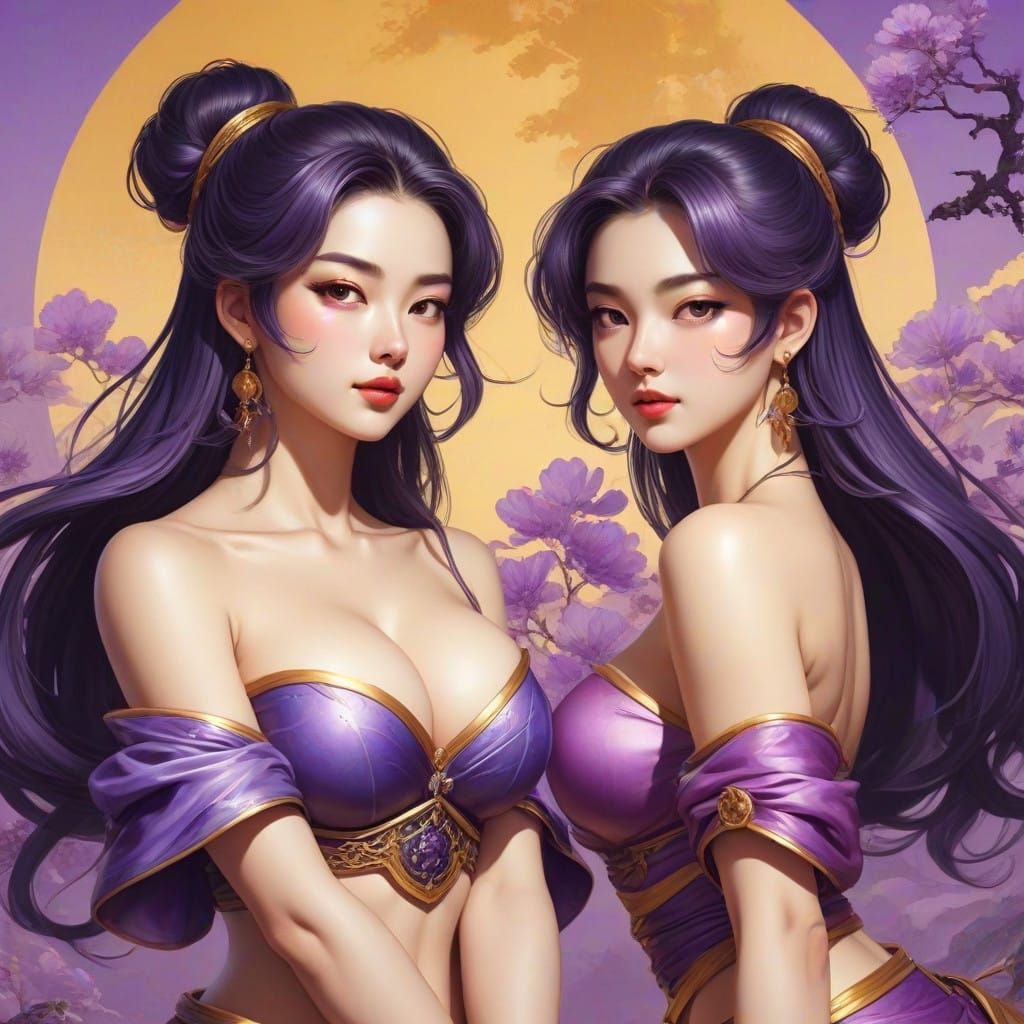 Vibrant Fantasy Pinups in Late Medieval Style