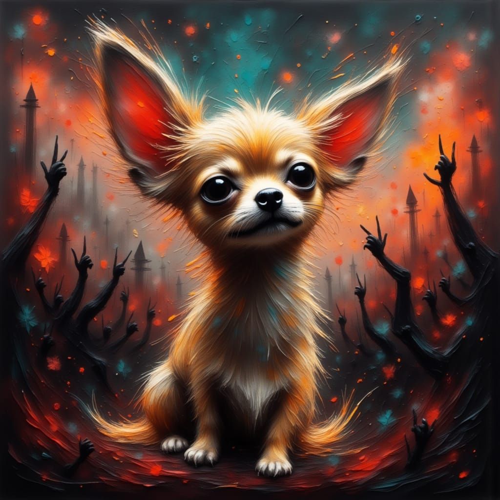 Teacup Chihuahua Rocks Out at Heavy Metal Concert