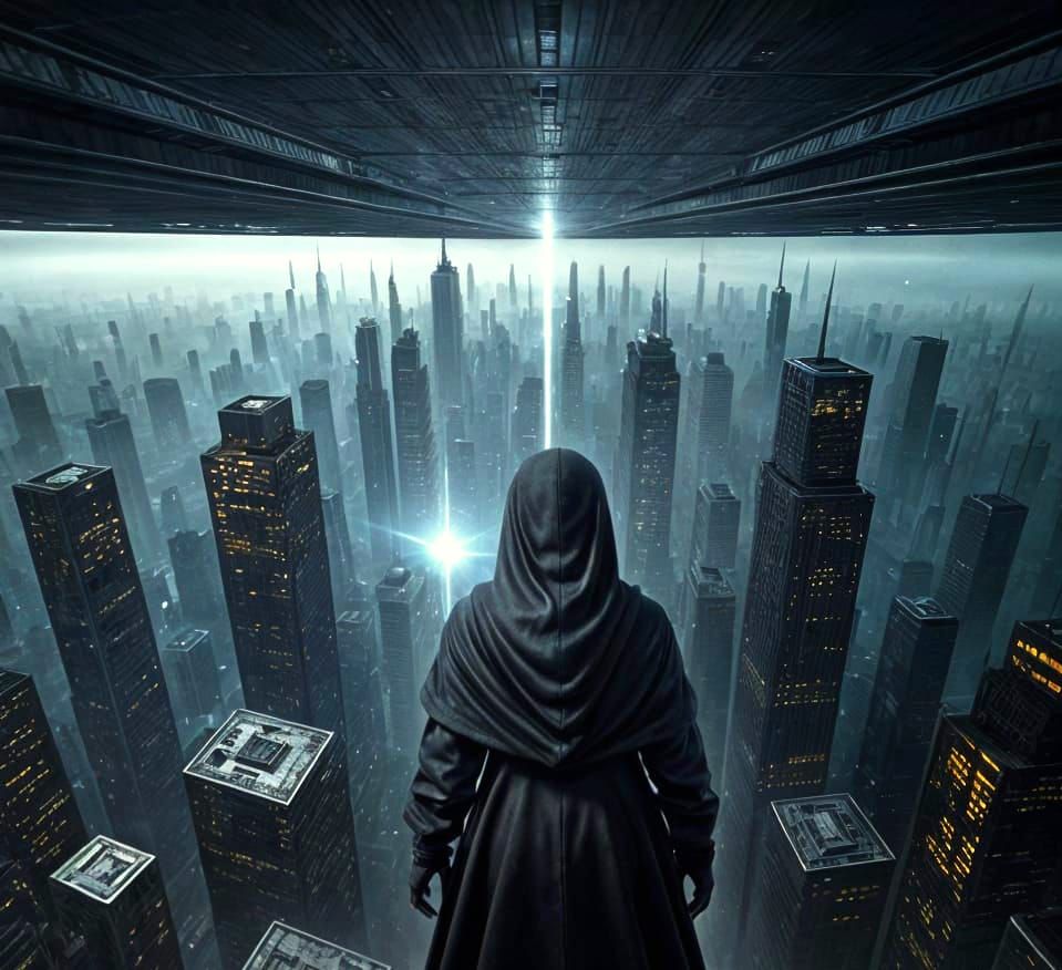 Women Gaze into Infinite Void: Matte Painting