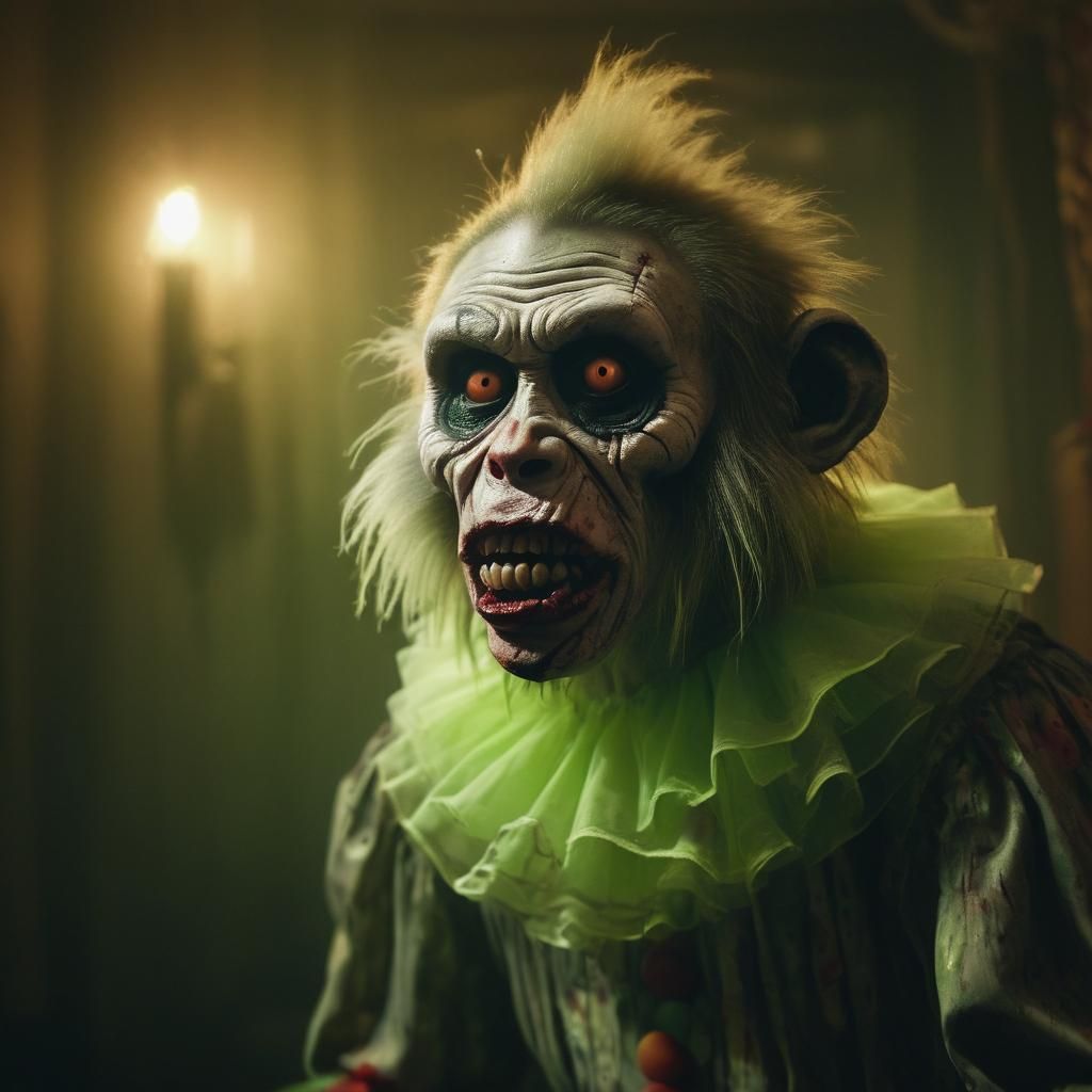 Zombie Monkey Clown in Haunted House