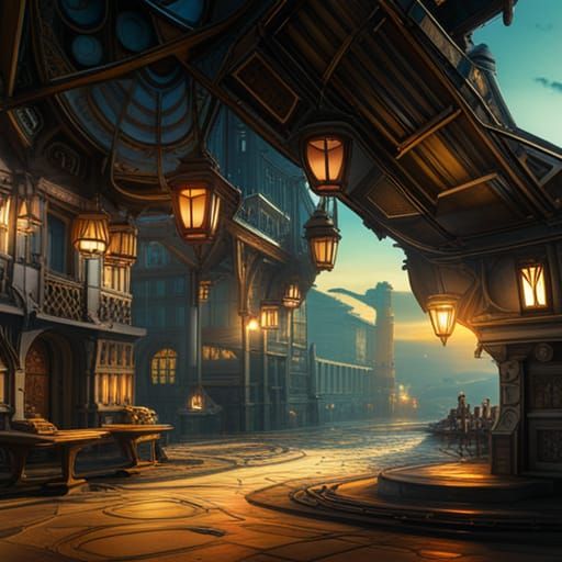 Futuristic Steampunk Car with Intricate Engine Details