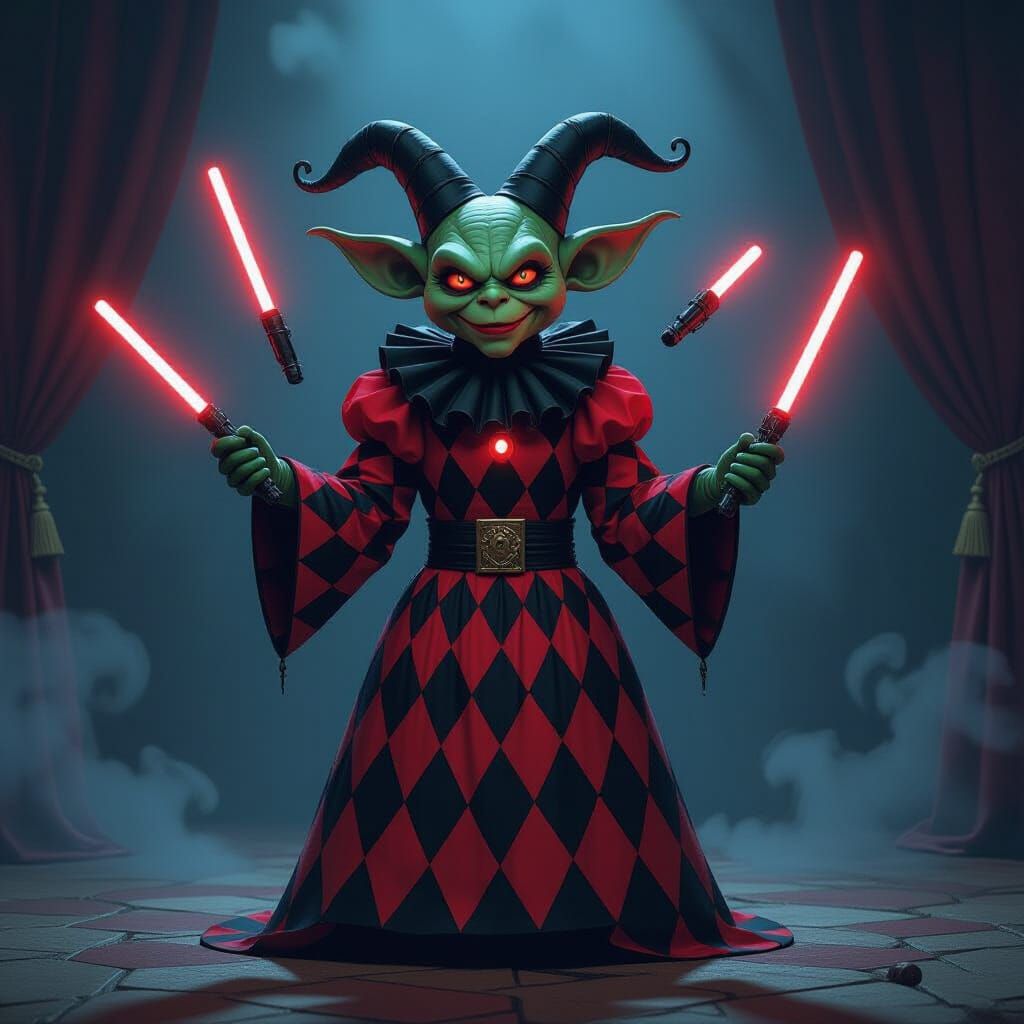 Gothic Circus Harlequin Jar Jar Binks Juggling Lightsabers