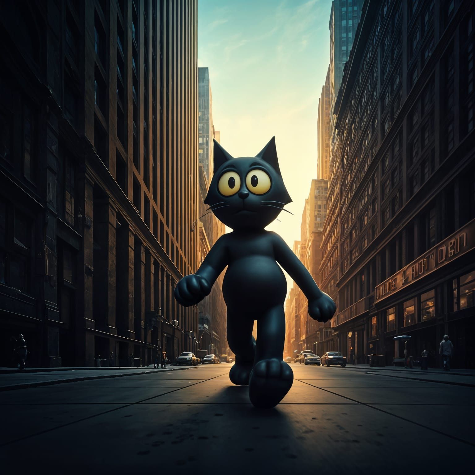 Felix Stepping Out of Comic Book Reality