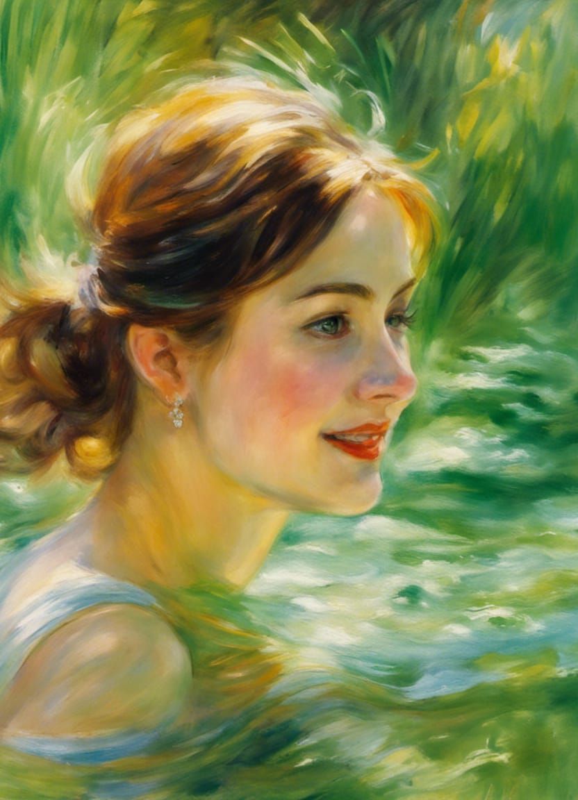 Impressionism, Summer Afternoon River Swim - Inspired by Pierre Renoir 1.0