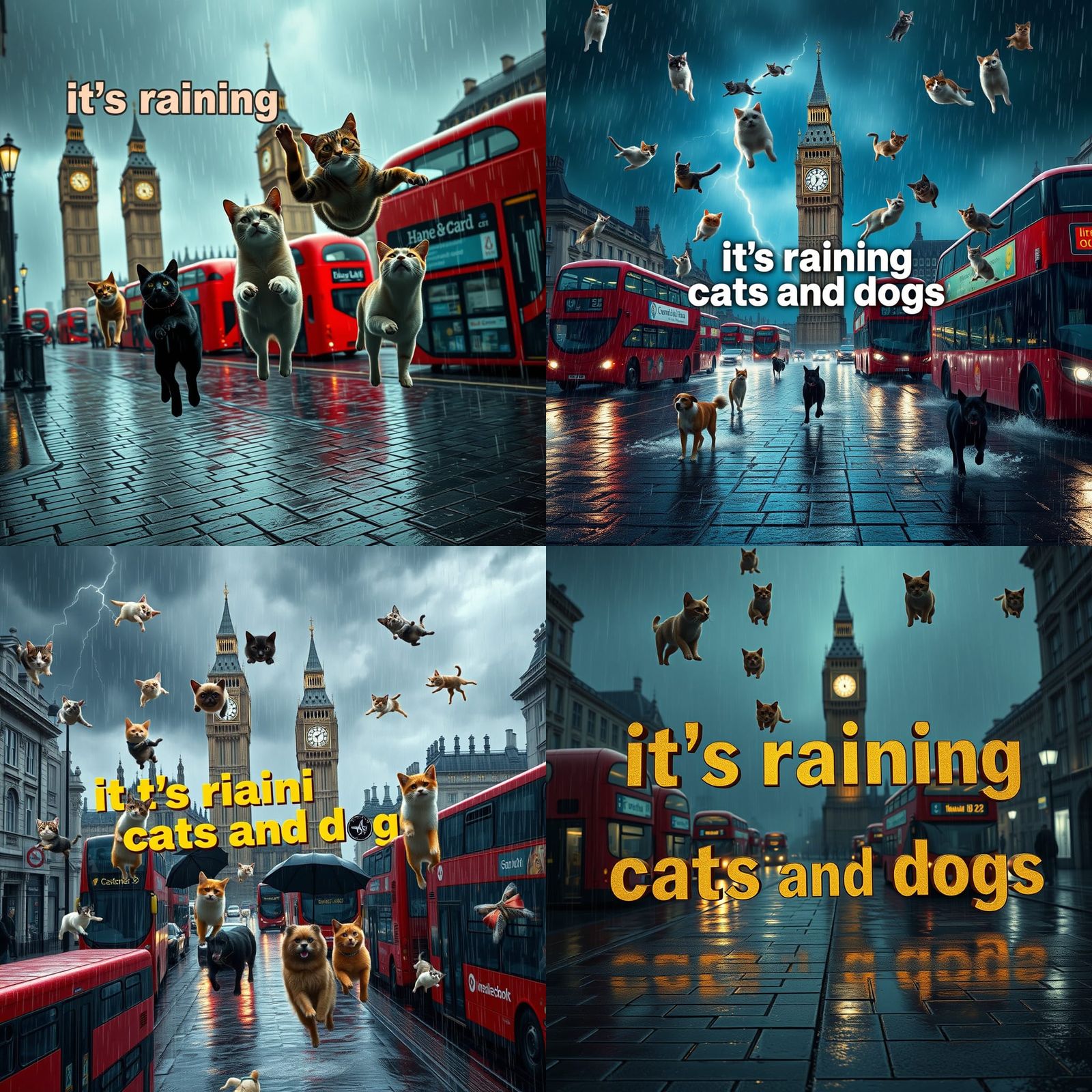 It's Raining Cats and Dogs: 3D London Scene