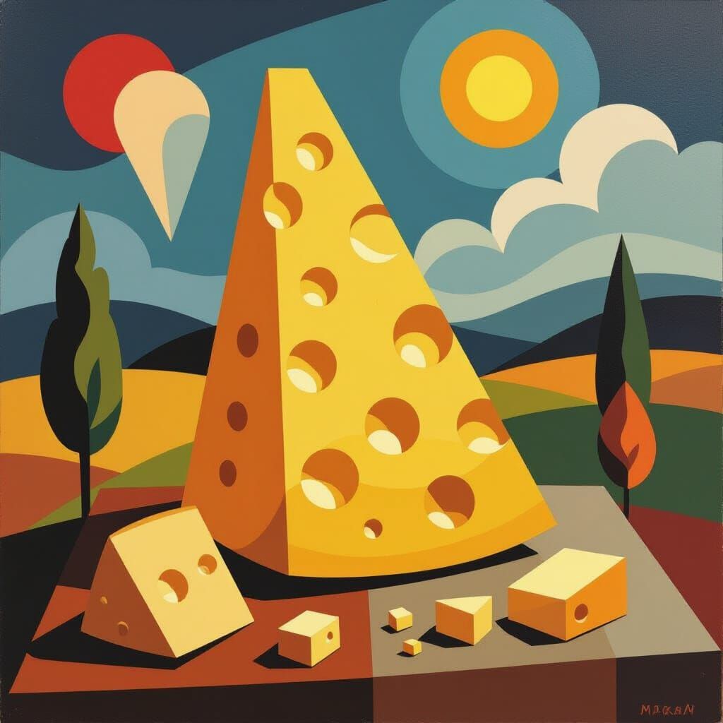 Dreaming of Cheese in the Style of Malevich