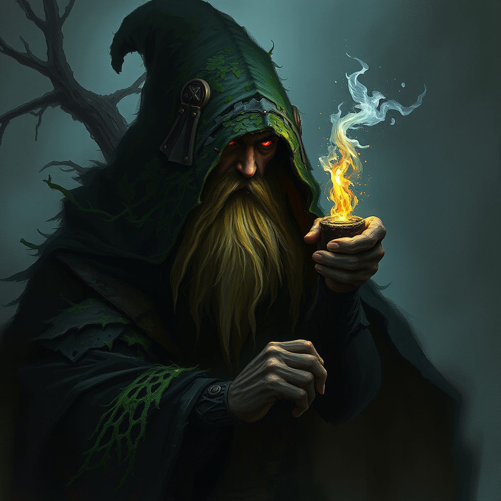 Sinister Hedge Wizard Fantasy Art