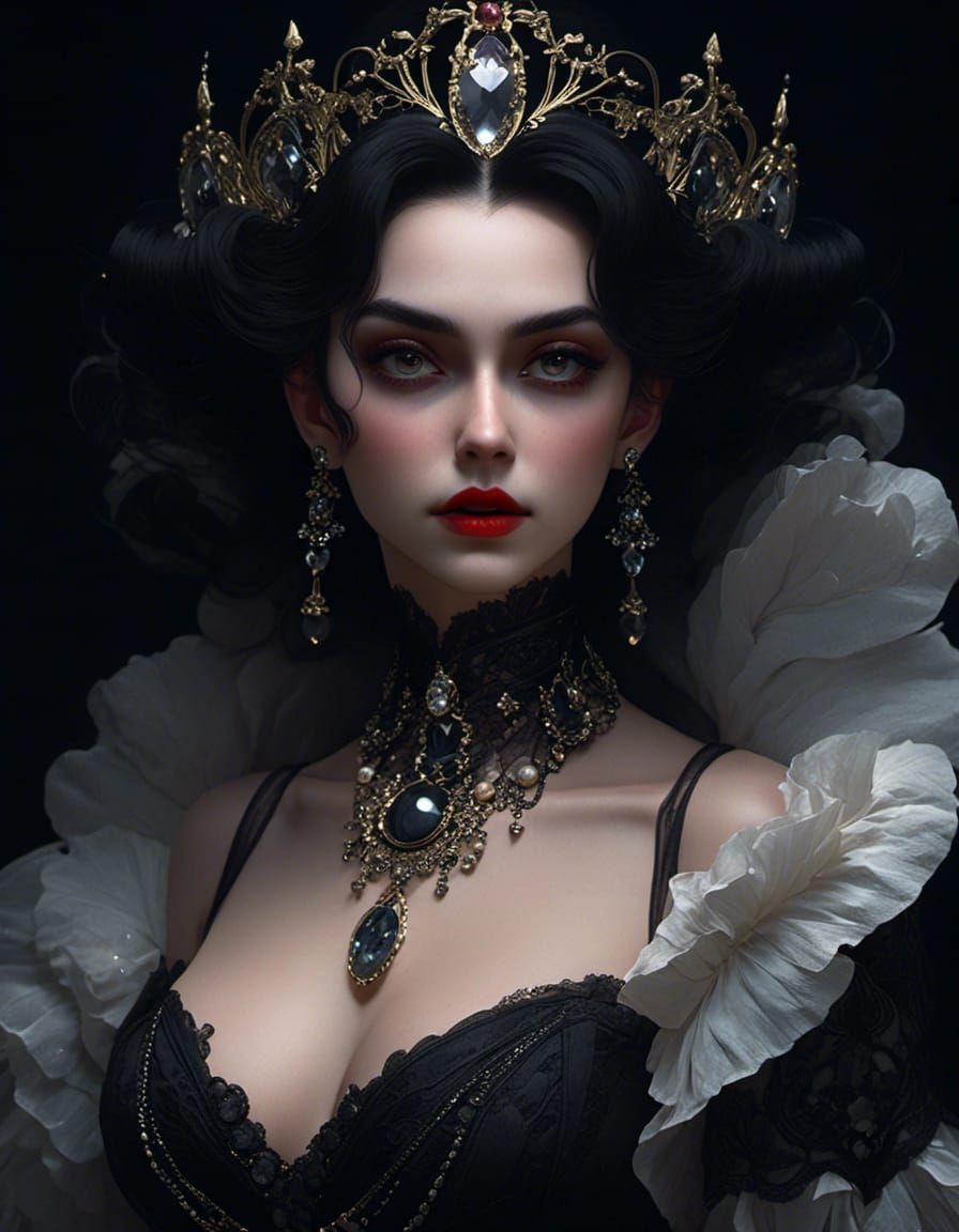 Dark Fantasy Vampire Countess Portrait in Gothic Style
