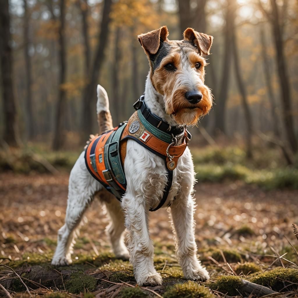 Fox Terrier Hunter in Hyperrealistic Photo