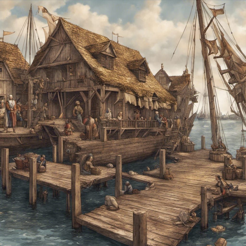 American Dock in the Medieval Age: Detailed Visual
