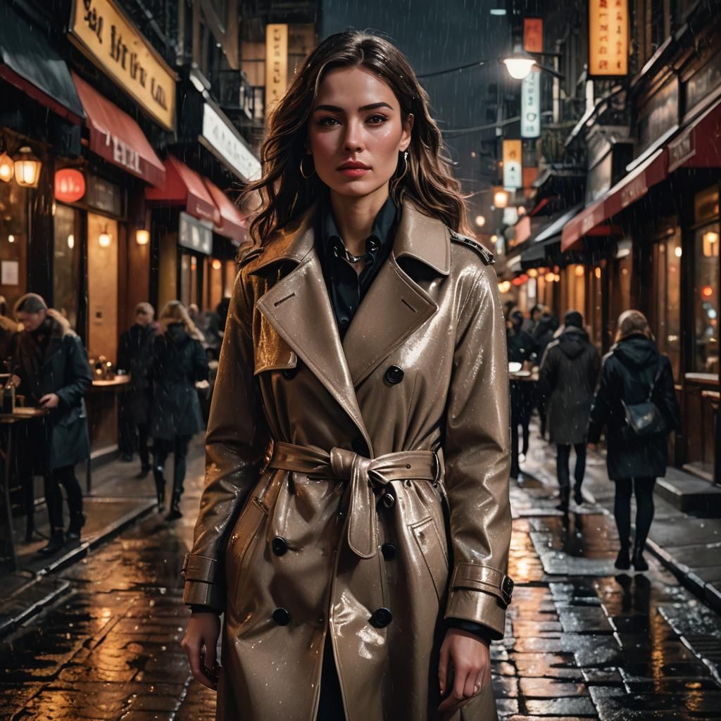 Woman in Shadows: Cinematic Nightlife Portrait