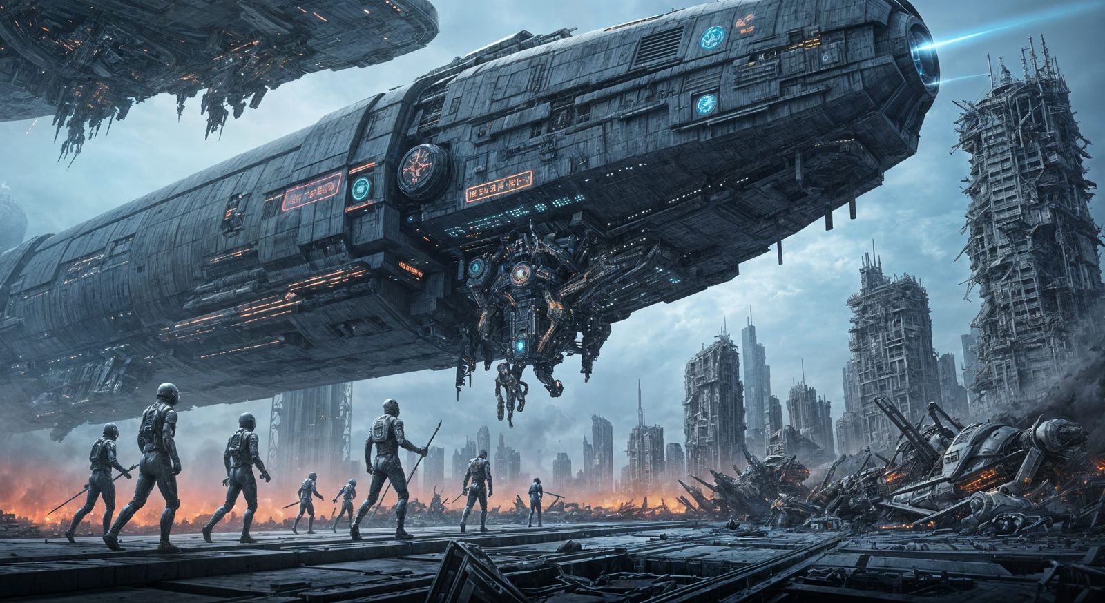 Futuristic Noah's Ark Launching into Space