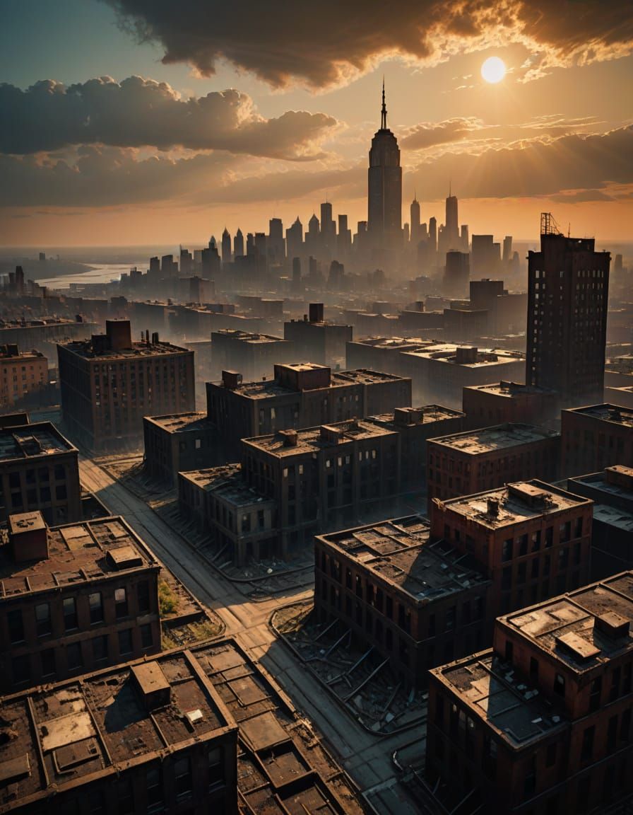 Ruins of a Forgotten Metropolis in Earthy Tones