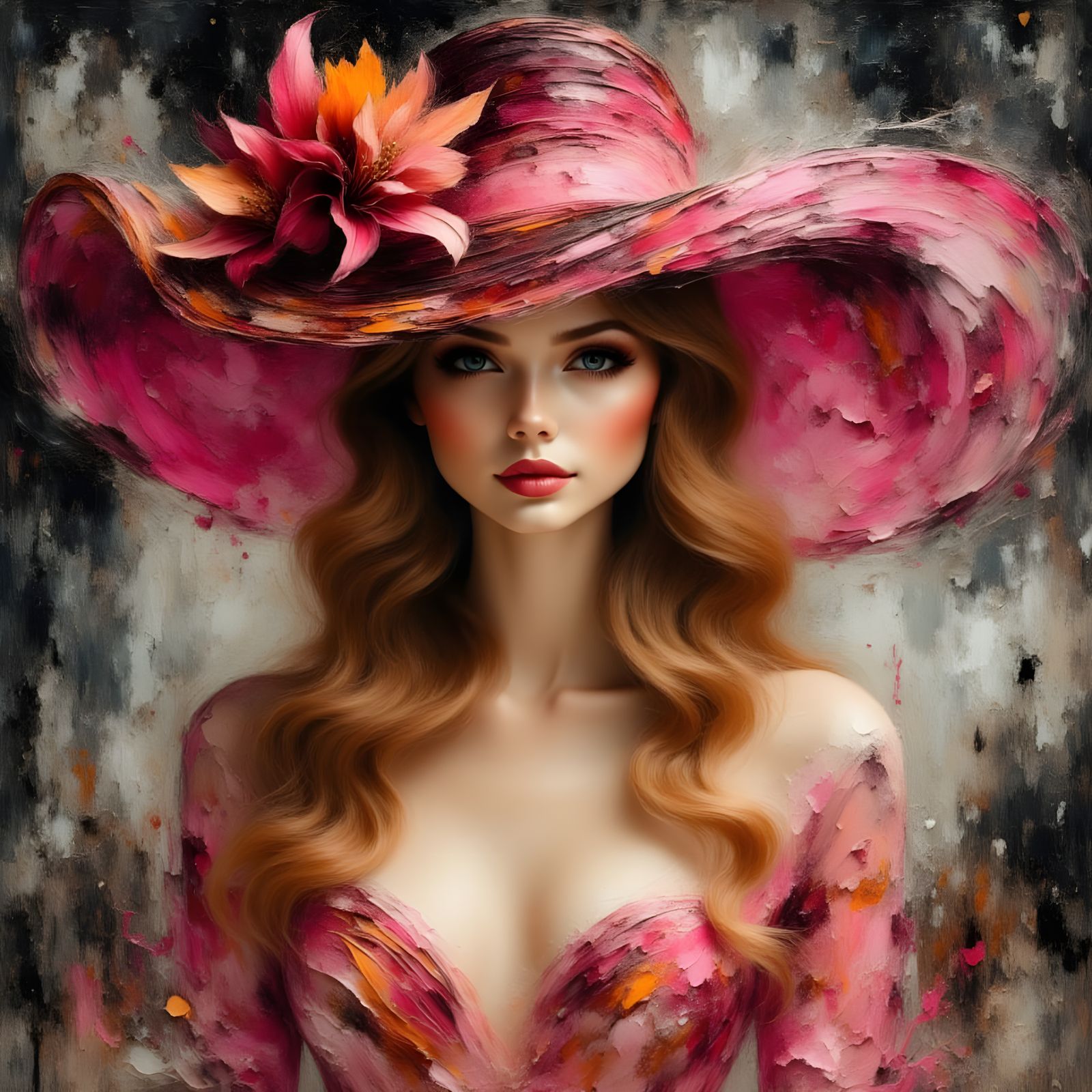 Elegant Lady in Textured Hat - 1960s Fashion Photo