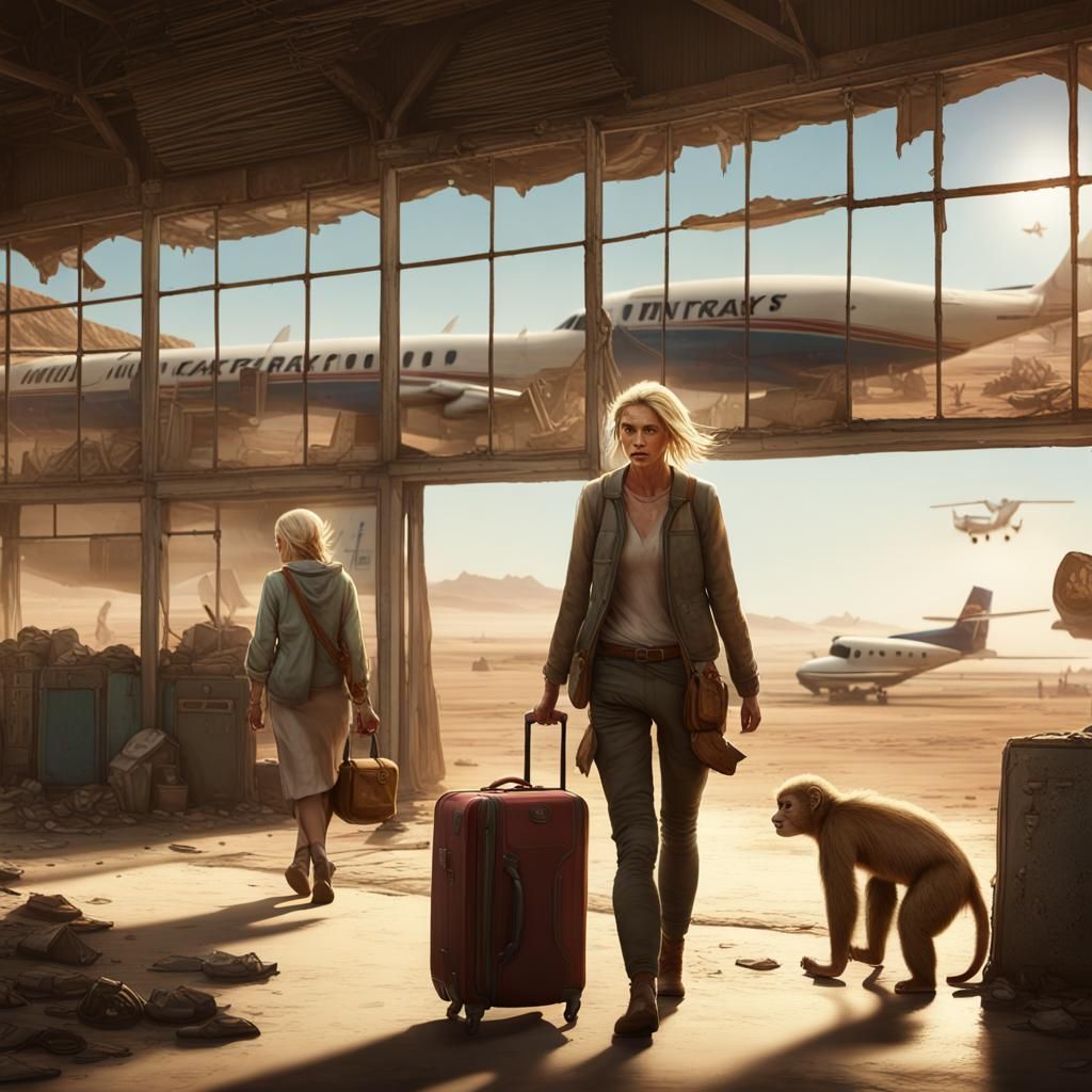 Run-Down Outback Australian Airport: Detailed Matte Painting