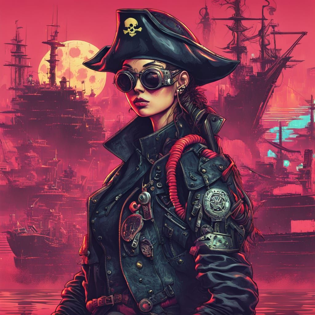Cyberpunk Pirates in Futuristic Setting