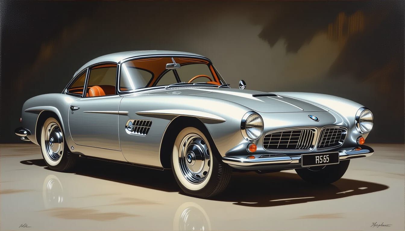1957 BMW 507 Coupe Hyperrealistic Painting