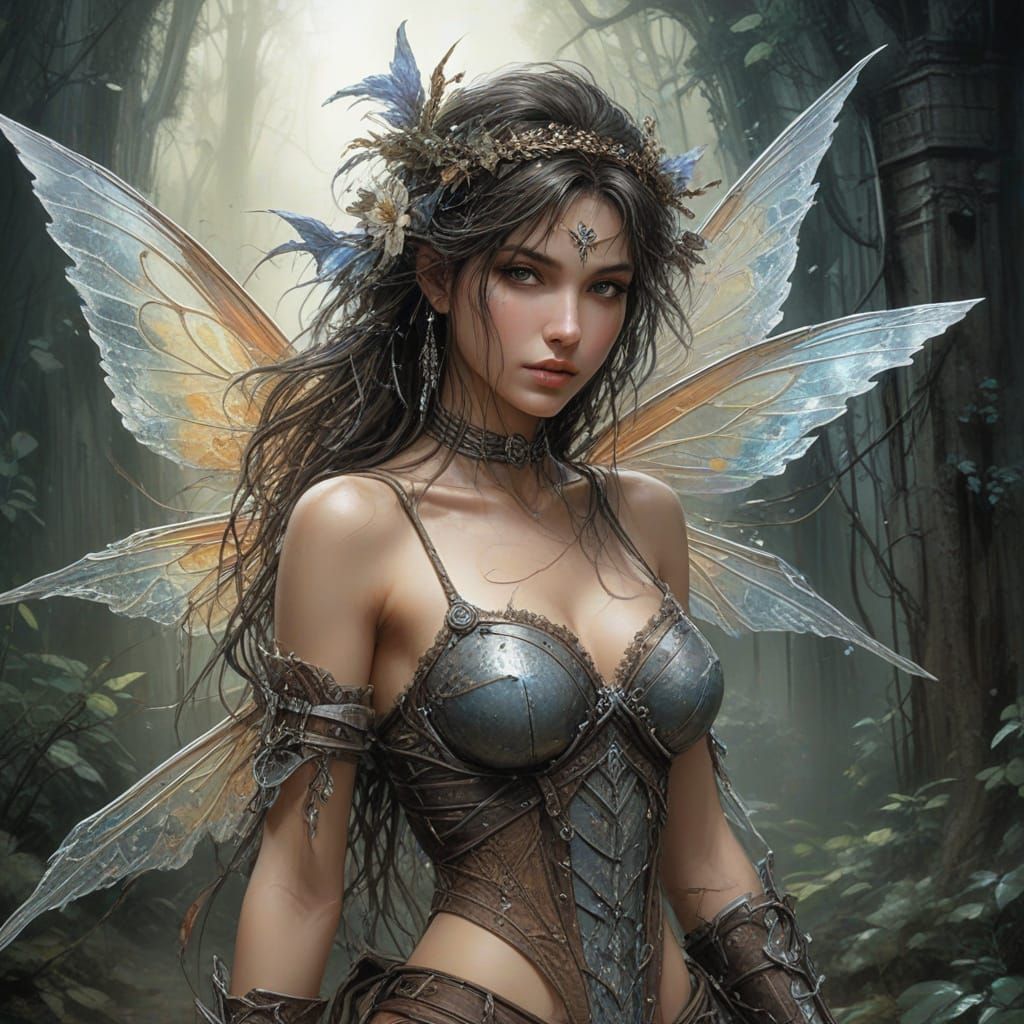 Country Fairy in Abstract Art Style