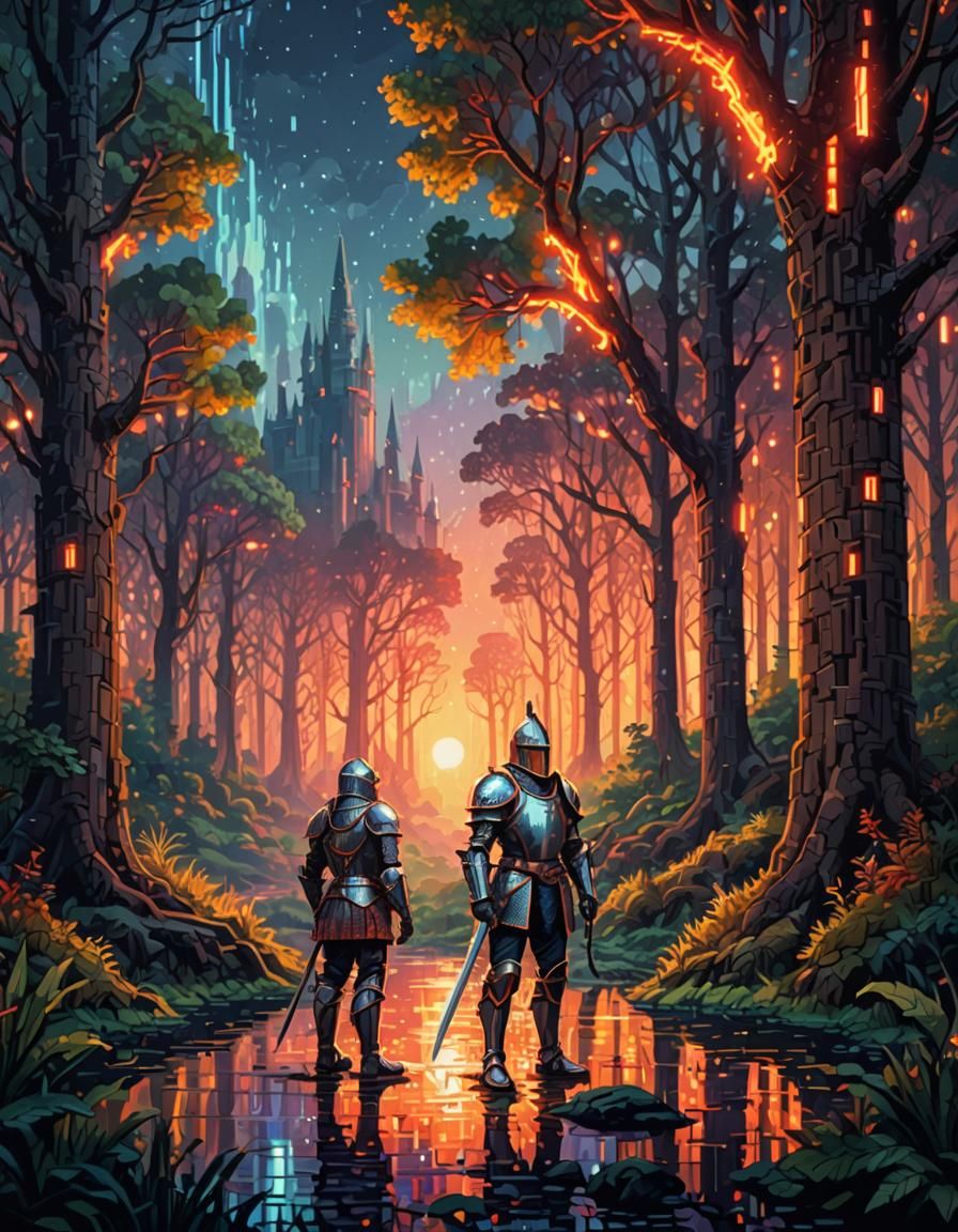 Pixel art, pointillism inspired, artistic pixalted